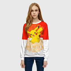 Свитшот женский Pikachu, цвет: 3D-белый — фото 2