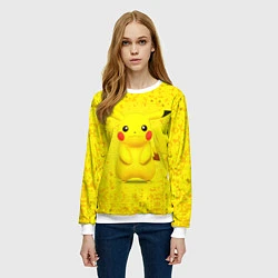 Свитшот женский Pikachu, цвет: 3D-белый — фото 2