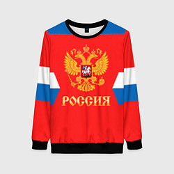 Свитшот женский Сборная РФ: домашняя форма, цвет: 3D-черный
