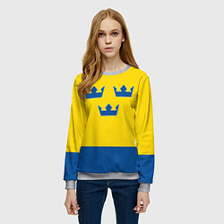 Свитшот женский Сборная Швеции: домашняя форма, цвет: 3D-меланж — фото 2