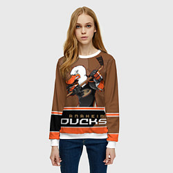 Свитшот женский Anaheim Ducks, цвет: 3D-белый — фото 2