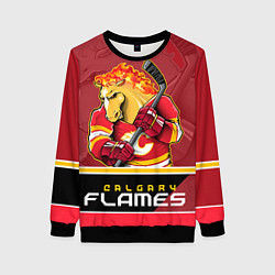 Свитшот женский Calgary Flames, цвет: 3D-черный