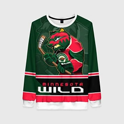 Свитшот женский Minnesota Wild, цвет: 3D-белый