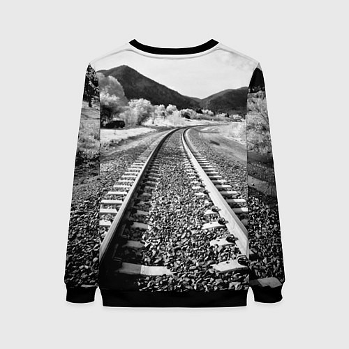 Женский свитшот Железная дорога / 3D-Черный – фото 2