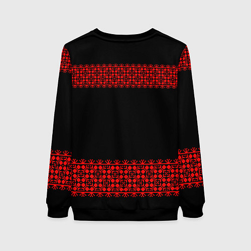 Женский свитшот Славянский орнамент (на чёрном) / 3D-Черный – фото 2