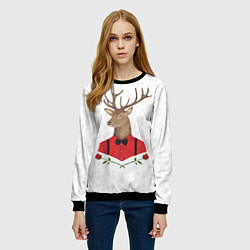 Свитшот женский Christmas Deer, цвет: 3D-черный — фото 2