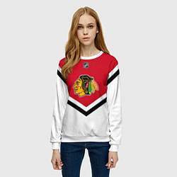 Свитшот женский NHL: Chicago Blackhawks, цвет: 3D-белый — фото 2