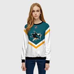 Свитшот женский NHL: San Jose Sharks, цвет: 3D-черный — фото 2