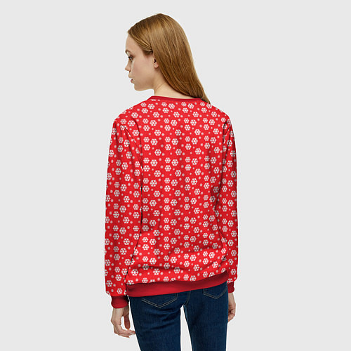Женский свитшот Панда Клаус / 3D-Красный – фото 4