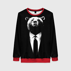 Женский свитшот Медведь бизнесмен