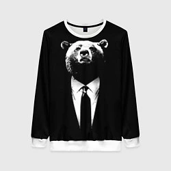 Женский свитшот Медведь бизнесмен