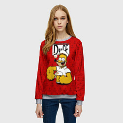 Свитшот женский Duff Beer, цвет: 3D-меланж — фото 2