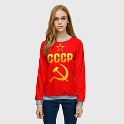 Свитшот женский СССР, цвет: 3D-меланж — фото 2