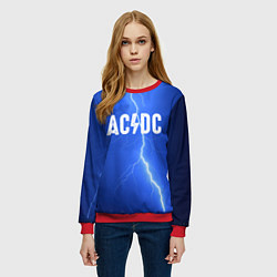 Свитшот женский AC/DC: Lightning, цвет: 3D-красный — фото 2