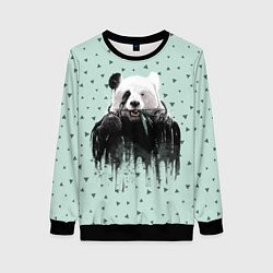 Свитшот женский Панда-художник, цвет: 3D-черный