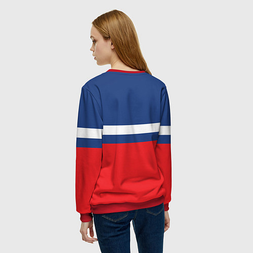 Женский свитшот Флаг космический войск РФ / 3D-Красный – фото 4