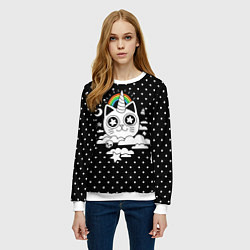 Свитшот женский Магический котик, цвет: 3D-белый — фото 2