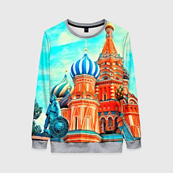 Свитшот женский Blue Kremlin, цвет: 3D-меланж