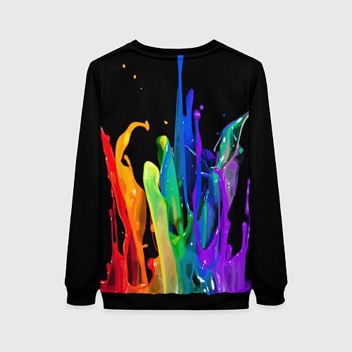 Женский свитшот Всплеск красок / 3D-Черный – фото 2