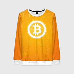 Свитшот женский Bitcoin Orange, цвет: 3D-белый