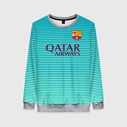 Свитшот женский Barcelona FC: Aqua, цвет: 3D-меланж