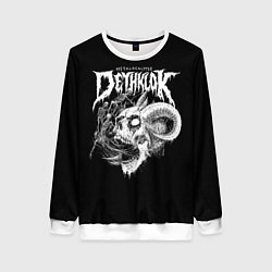 Свитшот женский Dethklok: Goat Skull, цвет: 3D-белый