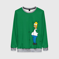 Свитшот женский Гомер в кустах, цвет: 3D-меланж