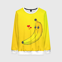 Свитшот женский Just Banana (Yellow), цвет: 3D-белый