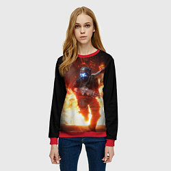 Свитшот женский Titanfall fighter runs, цвет: 3D-красный — фото 2