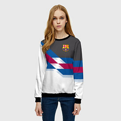 Свитшот женский Barcelona FC: White style, цвет: 3D-черный — фото 2