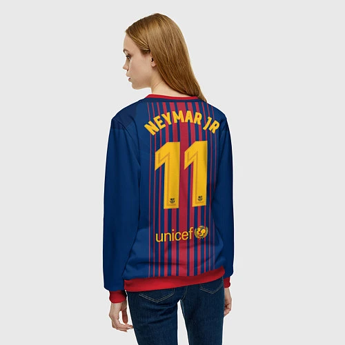 Женский свитшот Barcelona FC: Neymar Home 17/18 / 3D-Красный – фото 4