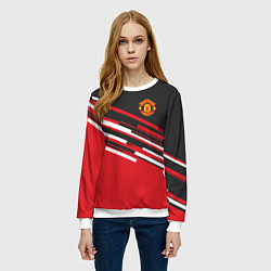 Свитшот женский Man UTD FC: Sport Line 2018, цвет: 3D-белый — фото 2