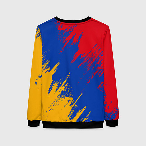 Женский свитшот Герб и флаг Армении / 3D-Черный – фото 2