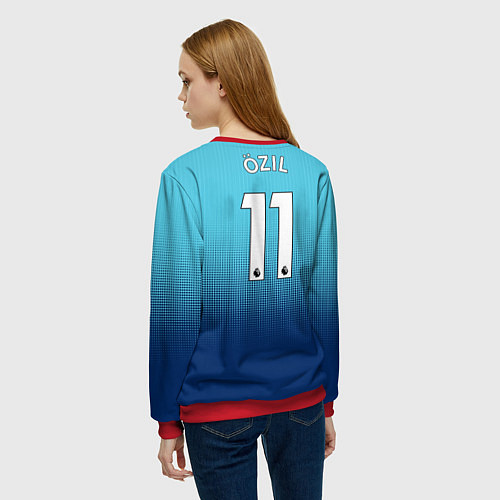 Женский свитшот Arsenal FC: Ozil Blue Away 17/18 / 3D-Красный – фото 4