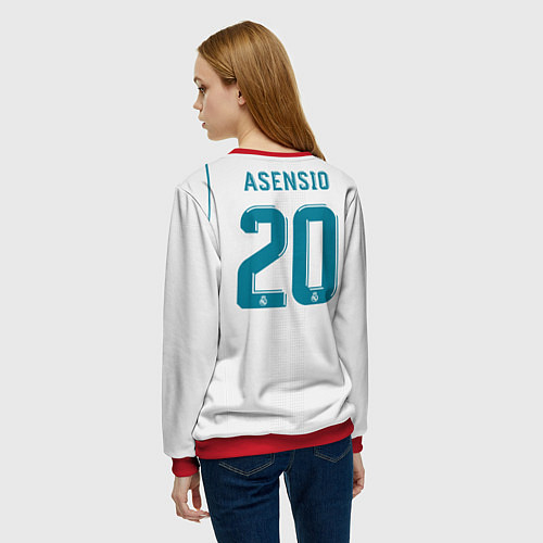 Женский свитшот Real Mardid FC: Asensio Home 17/18 / 3D-Красный – фото 4