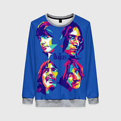 Свитшот женский The Beatles: Faces, цвет: 3D-меланж