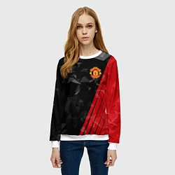 Свитшот женский FC Manchester United: Abstract, цвет: 3D-белый — фото 2