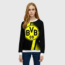 Свитшот женский FC Borussia Dortmund: Storm, цвет: 3D-белый — фото 2