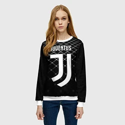 Свитшот женский FC Juventus: Black Lines, цвет: 3D-белый — фото 2