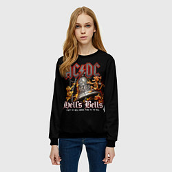 Свитшот женский AC DC - bell with devils, цвет: 3D-черный — фото 2