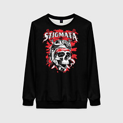 Свитшот женский Stigmata Skull, цвет: 3D-черный
