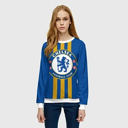 Свитшот женский FC Chelsea: Gold Lines, цвет: 3D-белый — фото 2