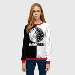 Свитшот женский Ramones B&W, цвет: 3D-красный — фото 2