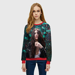 Свитшот женский Dua Lipa: Floral, цвет: 3D-красный — фото 2