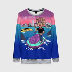 Свитшот женский Lil Pump on the water, цвет: 3D-меланж
