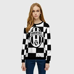 Свитшот женский FC Juventus: W&B Grid, цвет: 3D-черный — фото 2