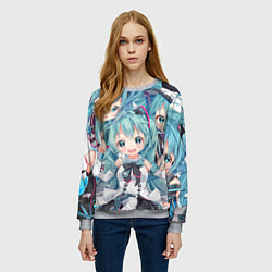 Свитшот женский Hatsune Miku, цвет: 3D-меланж — фото 2