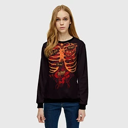 Свитшот женский Человеческий скелет, цвет: 3D-черный — фото 2