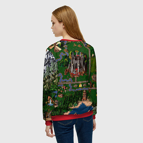 Женский свитшот Heroes III: Map / 3D-Красный – фото 4