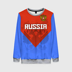 Свитшот женский Russia Red & Blue, цвет: 3D-меланж